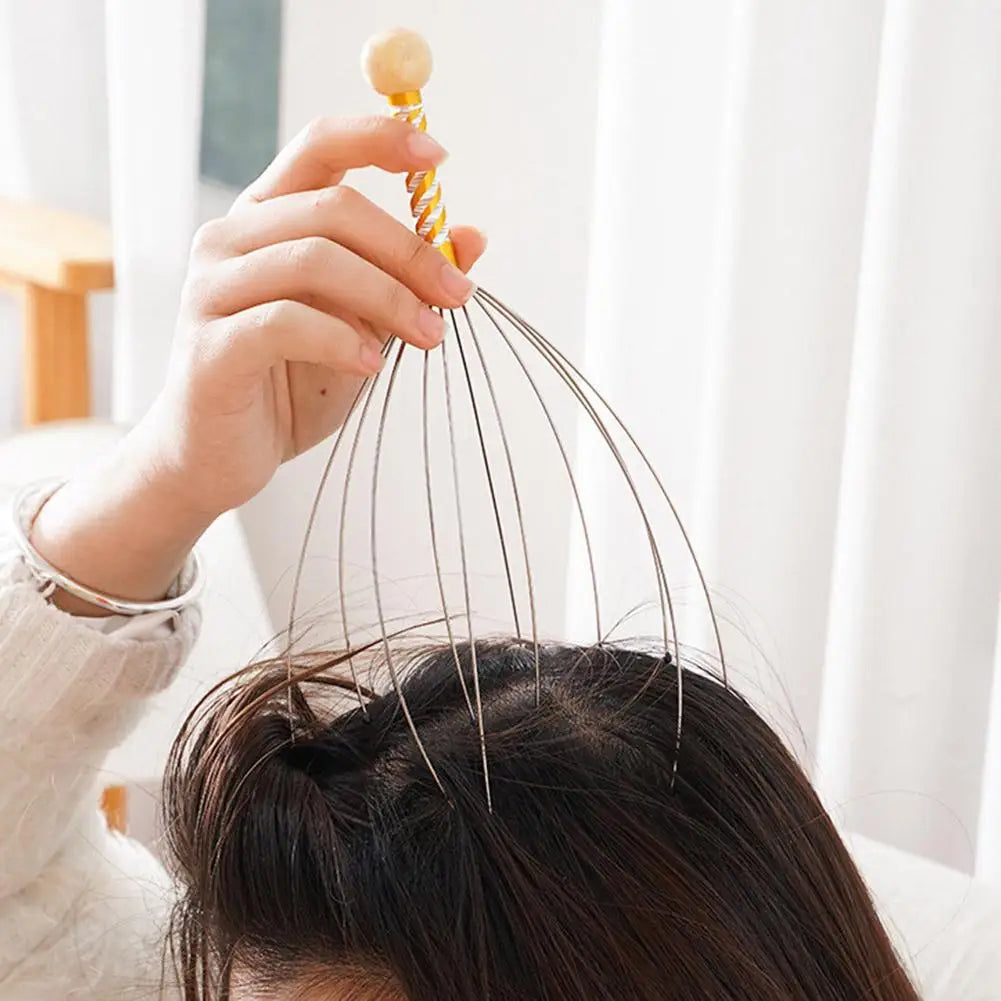 Octopus Head Massager Scratching Scalp Relaxation Relief Body Massager Scratcher Relieves Tension Health Care Tools Random Color