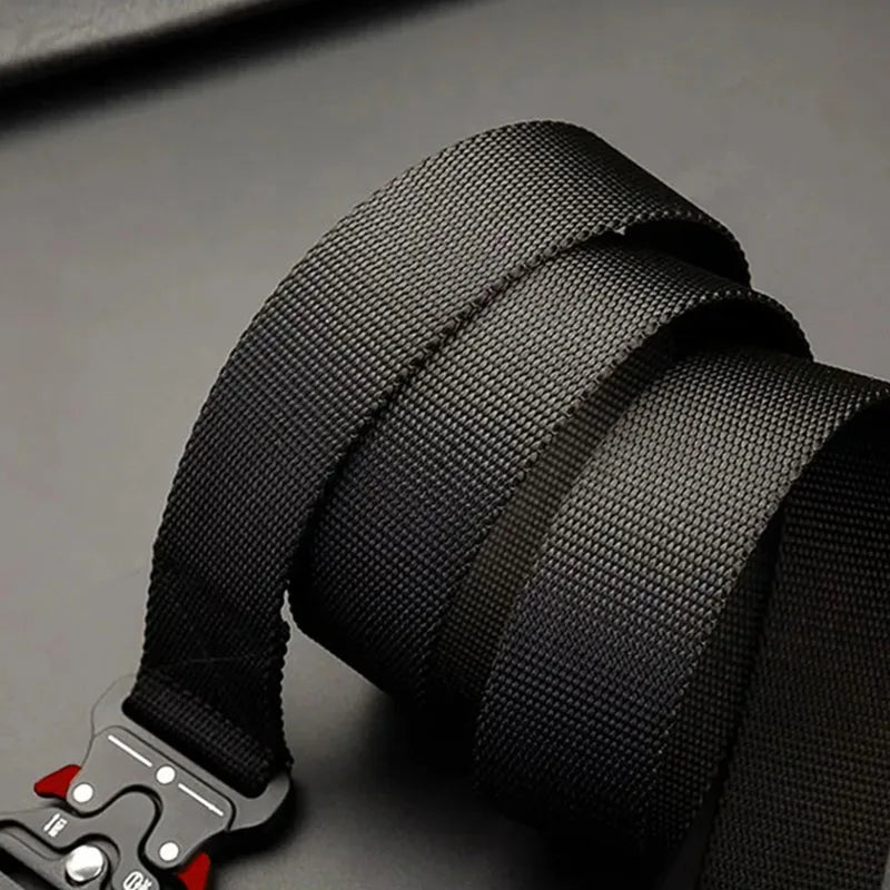 1 Piece Men's Tactical Sports Belt, Quick Release Symmetrical Buckle, Polyester Fiber, Suitable for Outdoor Training Military
