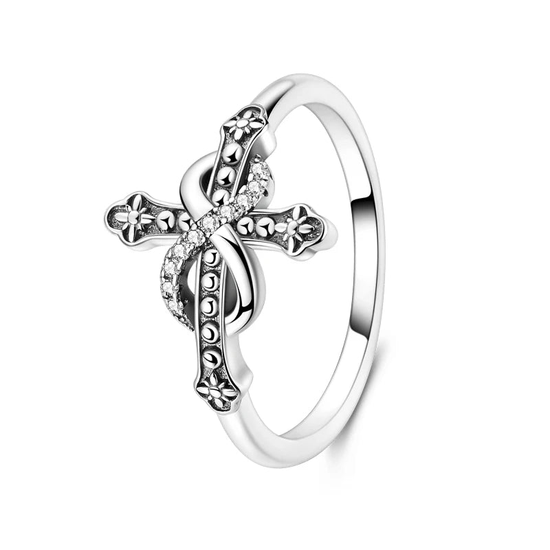 Rings For Women 925 Silver Color Zircon Winding Line Geometric Star Ring Engagement Wedding Romantic Valentine Fine Jewelry Gift