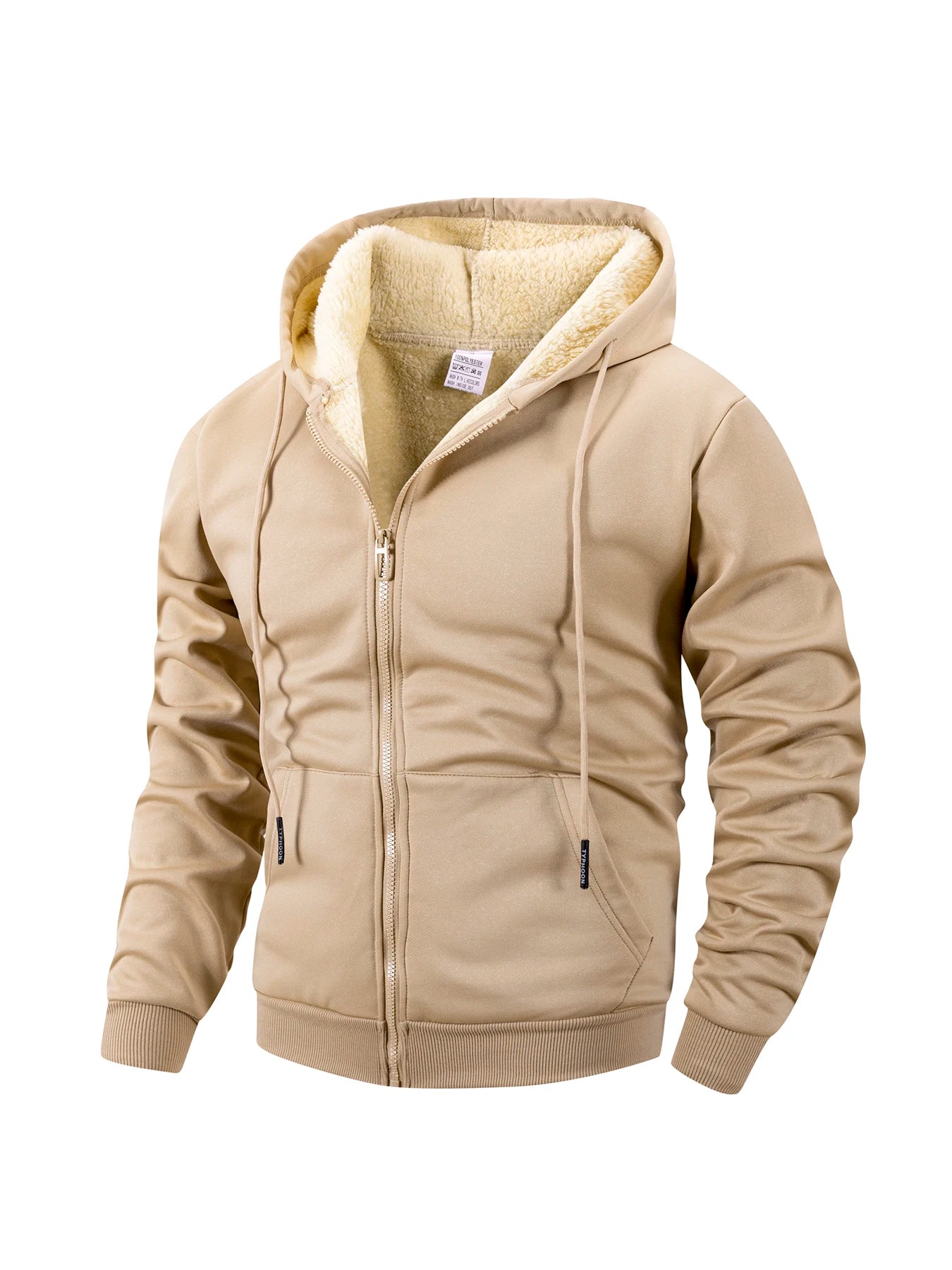 Herren Winter Reißverschlussjacke Fleece Warm Winddicht Kapuzenpullover Schwergewicht Strickjacke Lässig Sport Langarm Sweatshirts Kapuzenmantel