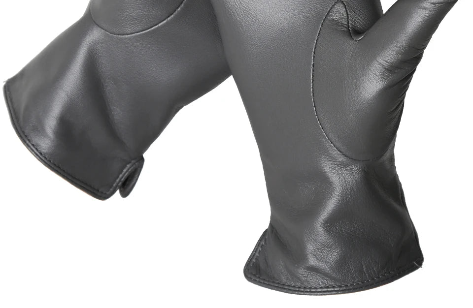 Women's sheepskin gloves winter warm plus velvet short thin touch screen driving color women's leather gloves good quality -2226