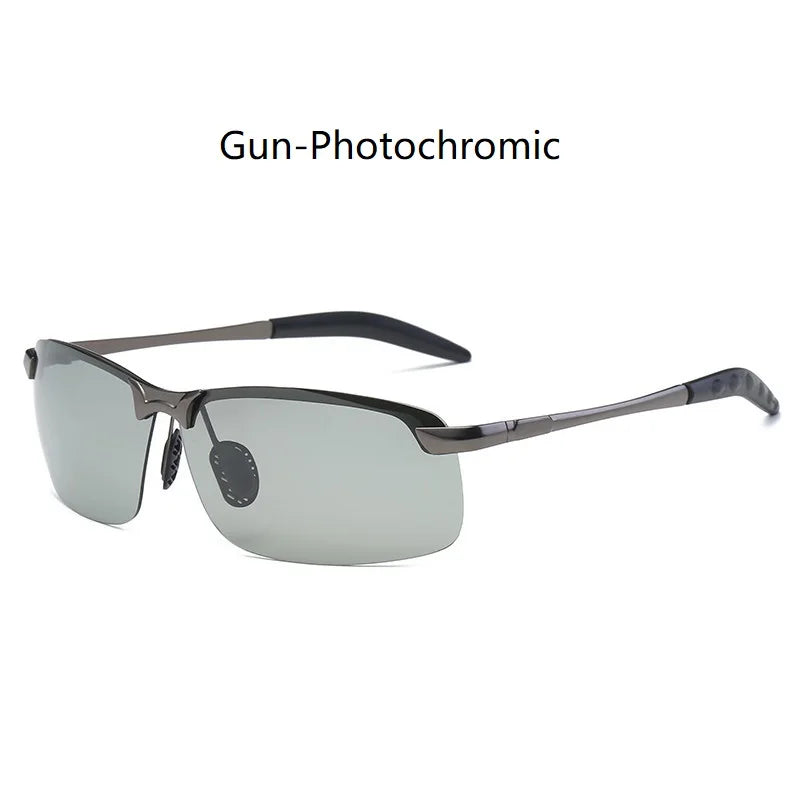 Men Photochromic Polarized Sunglasses Driving Fishing Chameleon Glasses Change Color Sun Glasses Day Night Vision Eyewear