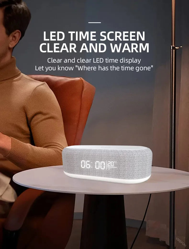 Alarm Clock Wireless Chargers Pad Phone Bedroom Lamp Night Light Desk Thermometer For iPhone 17 16 15 14 13 Fast Charging Dock - Shoppiline