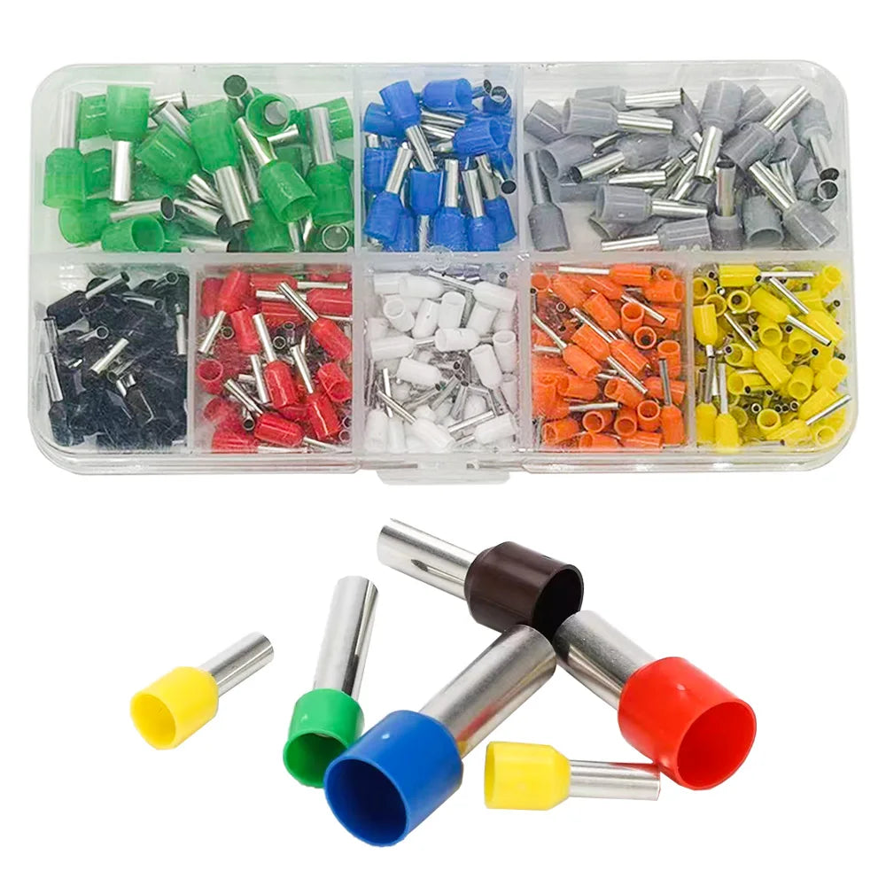 400PCS Box,VE Tubular Crimp Terminals,Wire Insulated Terminator,Block Cord End Connector,Electrical Tube Terminal