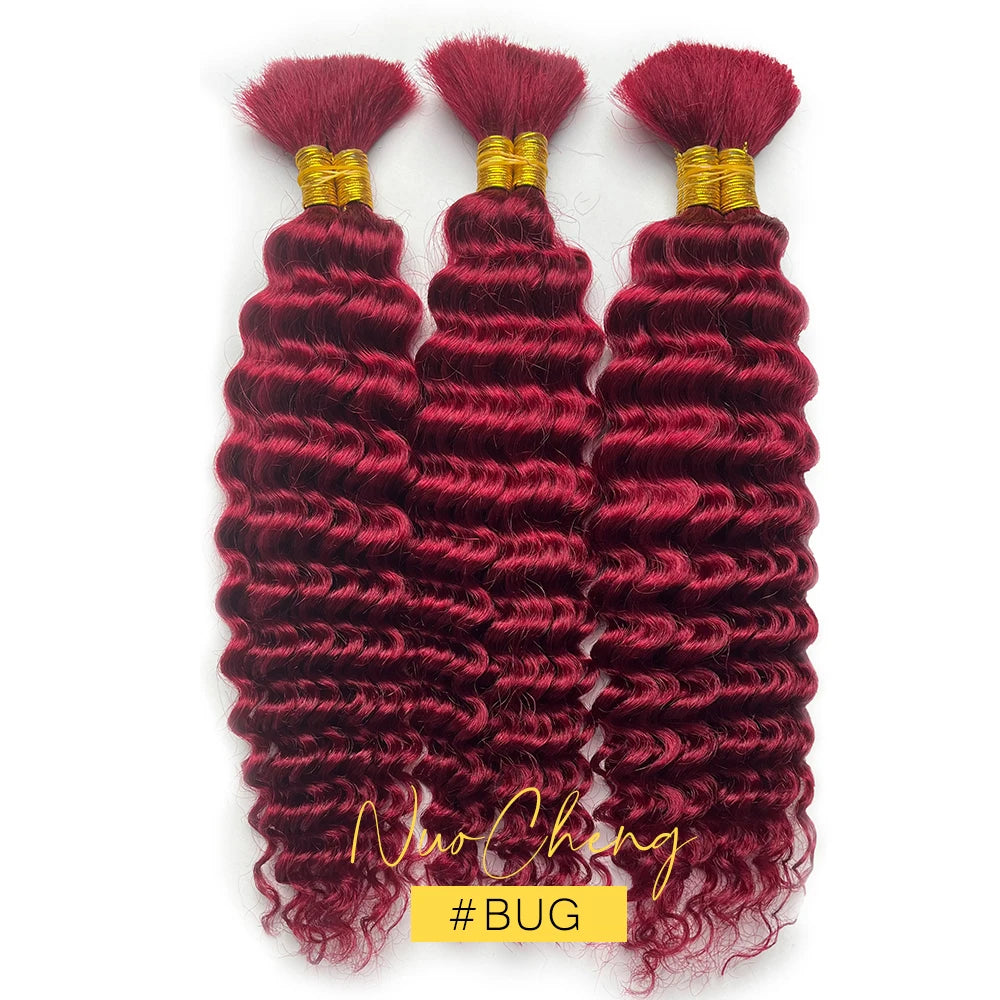 2 paquets de cheveux humains pour tresses bohèmes, 14 pouces 100G 10A, cheveux brésiliens vierges ondulés en vrac pour tresser