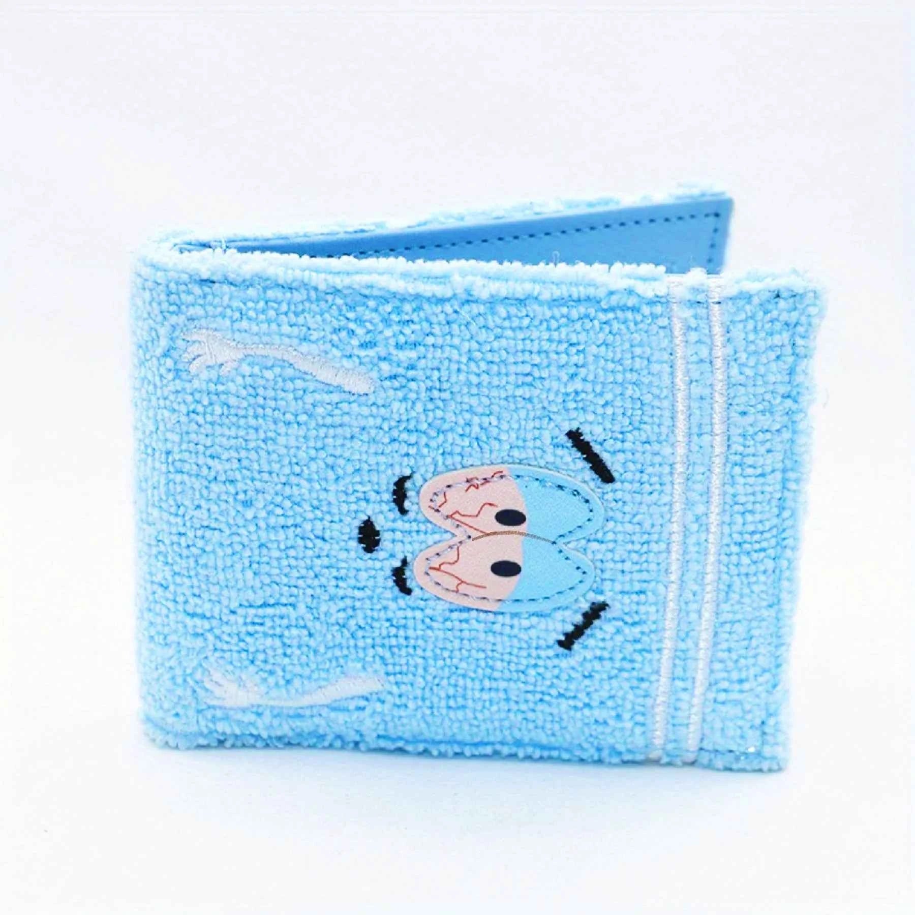 Towel cloth embroidered anime fashion wallet, designer personalized ID card holder