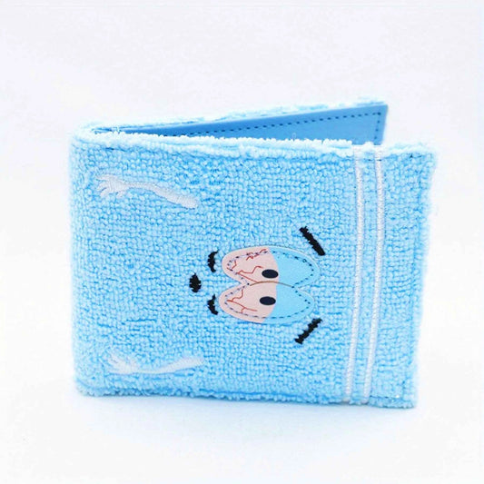 Towel cloth embroidered anime fashion wallet, designer personalized ID card holder