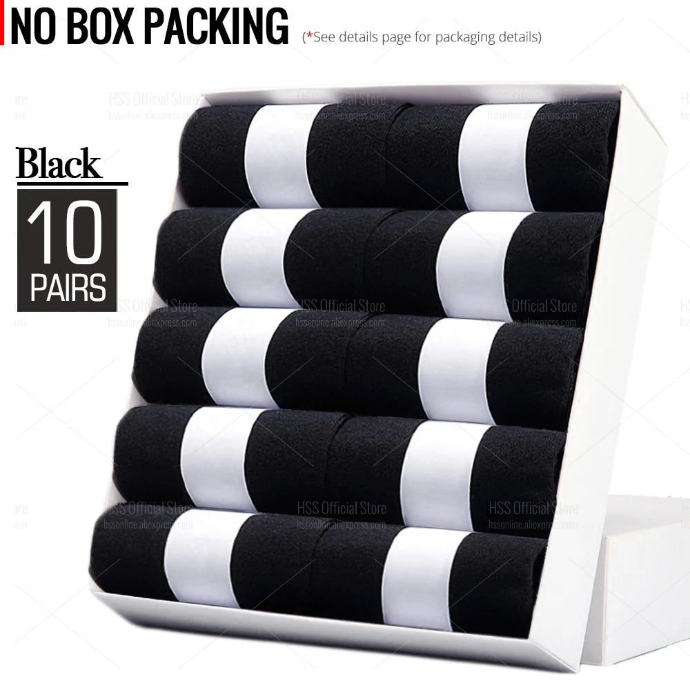 HSS Lot de 5/10 paires de chaussettes en mélange de coton pour hommes, noires, d'affaires, douces, respirantes, pour l'été et l'hiver, grande taille (6.5-14)