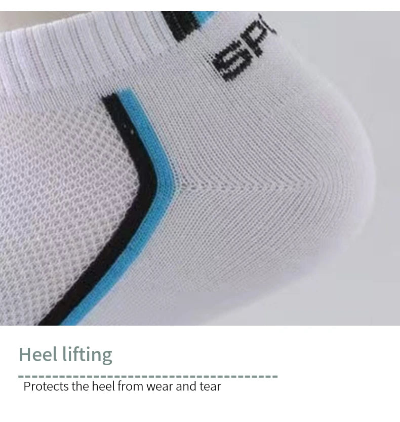 5pairs Men's Fashion Sports Socks, Striped Cotton Sweat Absorption Breathable Comfortable Ankle Socks