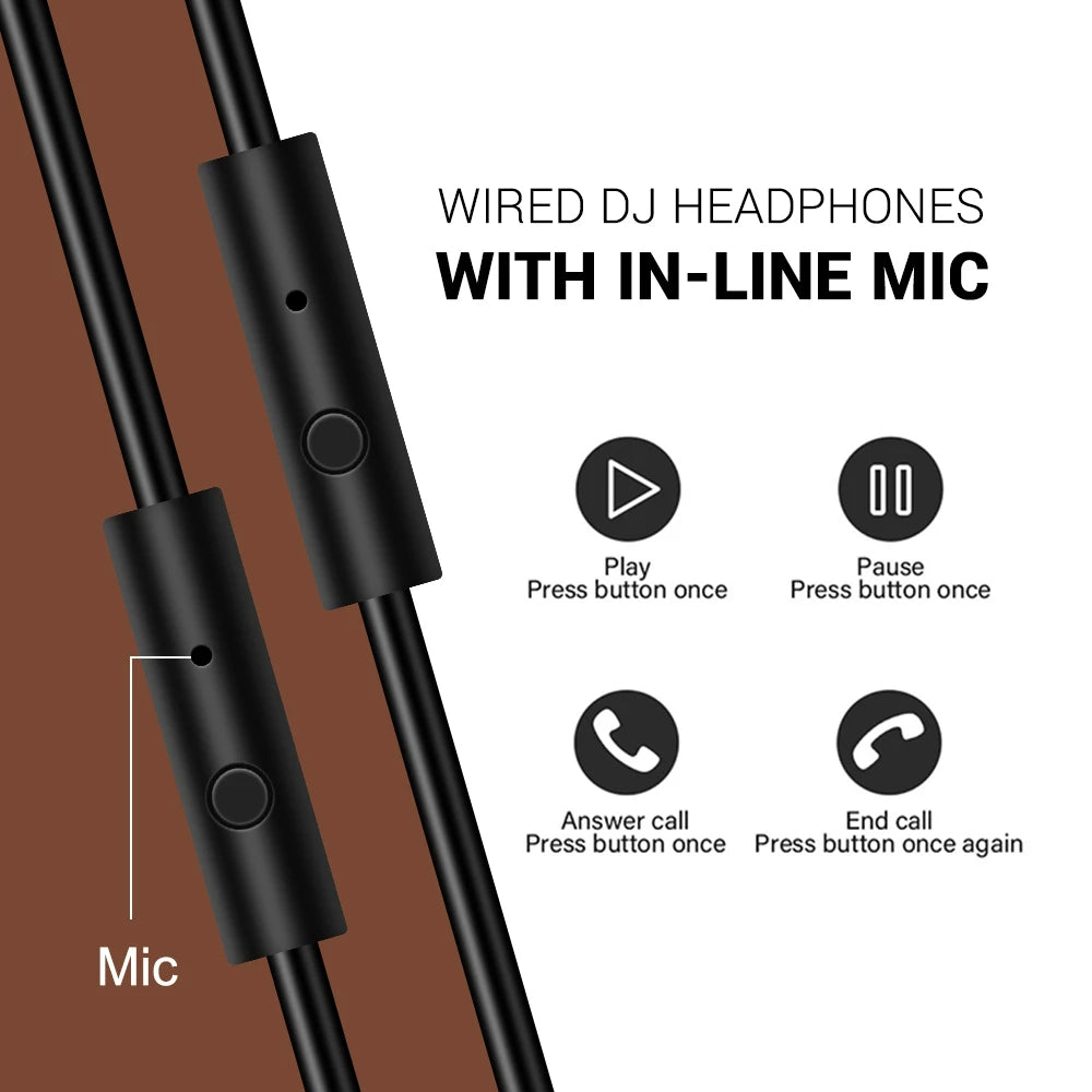 Oneodio Pro 30 Casque audio professionnel de studio DJ avec microphone, écouteurs filaires supra-auriculaires, moniteurs HiFi, casque de jeu pliable