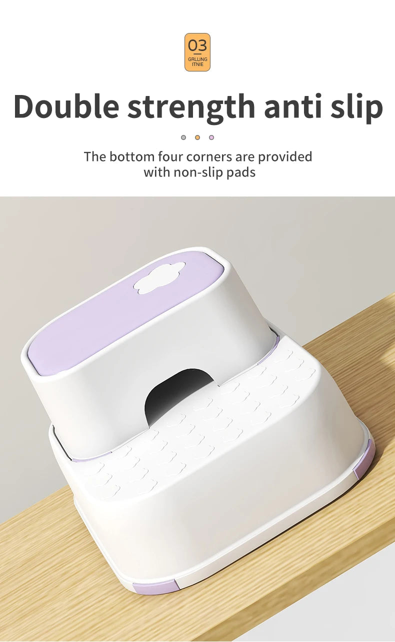 WORTHBUY Kid Step Stool Bathroom Non Slip Safety Training Stool Washing Step Stools For Children Living Room Bathroom Furniture