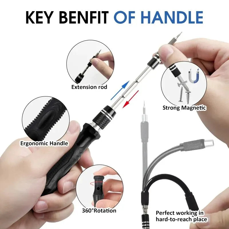 115/117 in 1 Precision Screwdriver Set Magnetic Torx Hex Screw Driver Bits Professional Repair Tool Kit for iPhone Xiaomi Mac PC - Shoppiline
