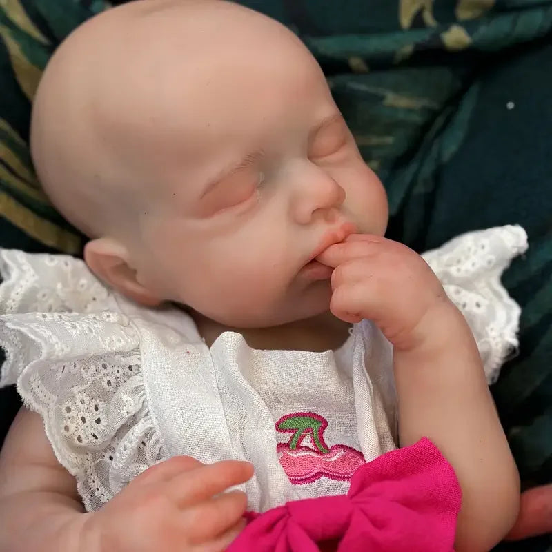 18Inch Can Open Mouth LouLou bebe reborn de silicona Girla Doll With Painted Bald Soft Corpo De Silicone Doll For Kids Gift