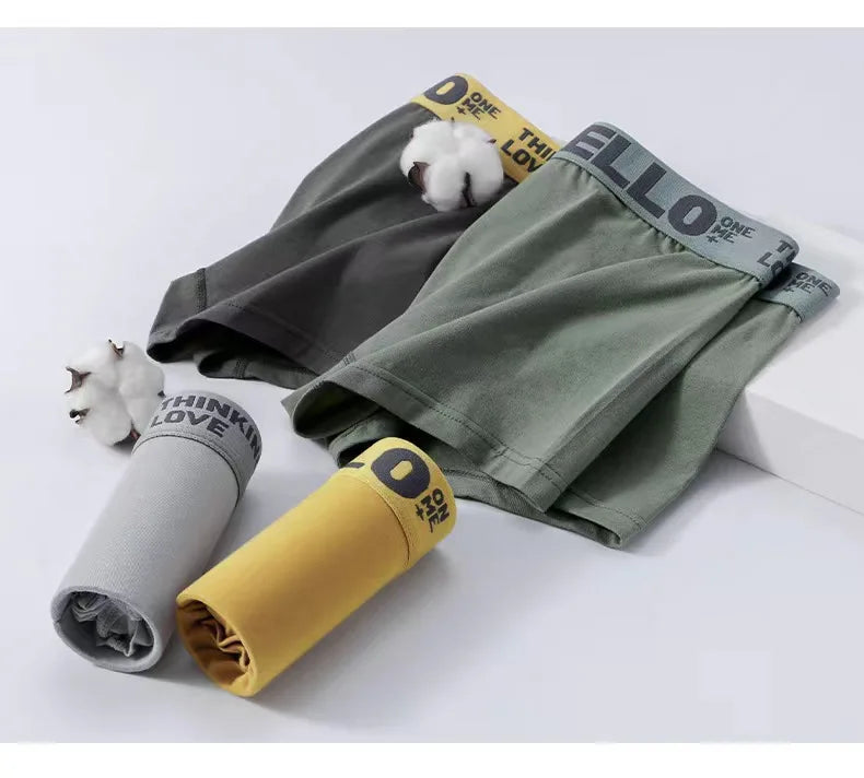 10PCS Men's underwear mid-waist breathable lightweight boxers boxers letter suit men's underpants in multiple colors