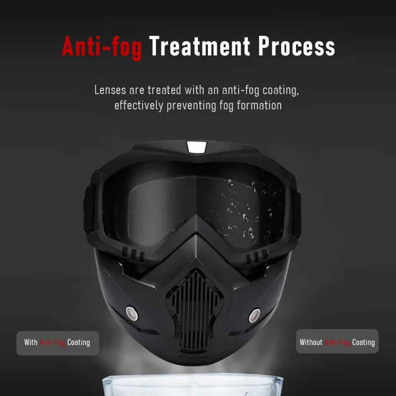 Motocross Goggles Outdoor Unisex Cycling Riding Skiing Windproof Goggles Eyewear With Detachable Mask Protection Motorcycle