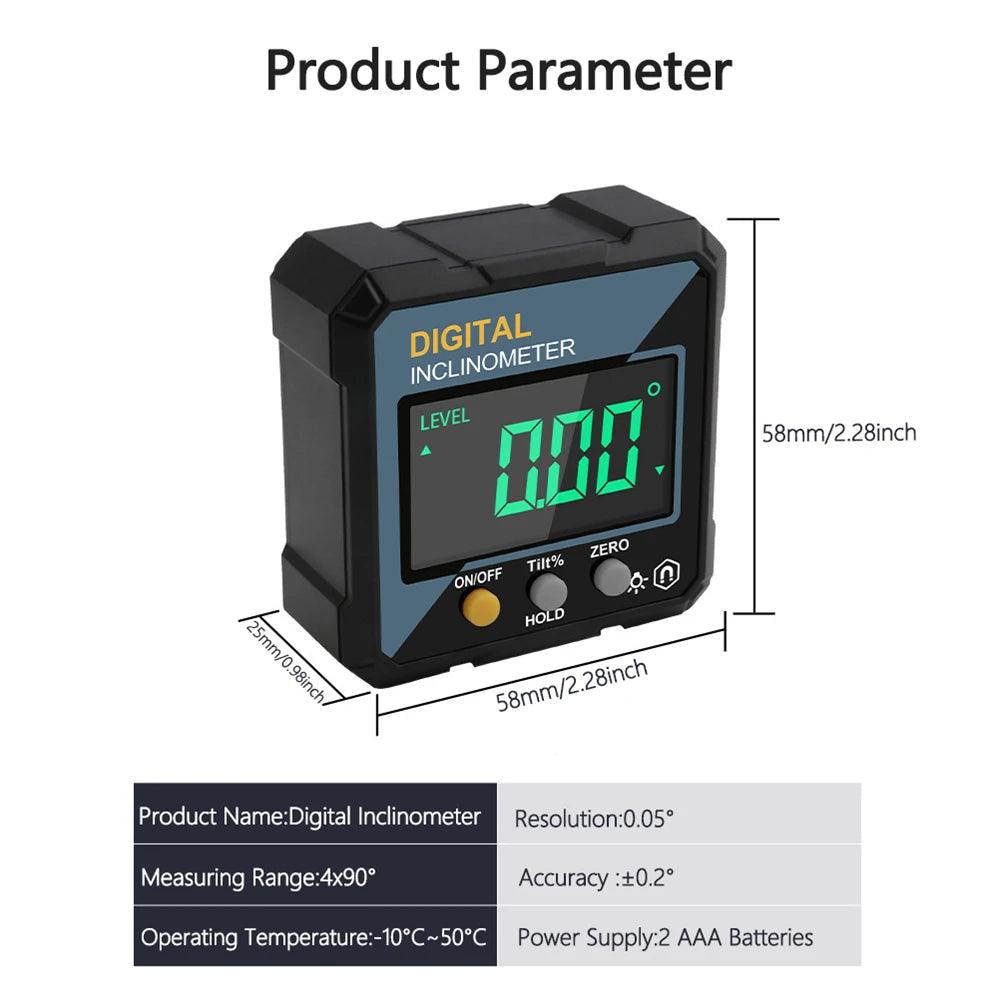 Woodworking Tools 4-sided Magnetic Dual Laser Inclinometer Digital Angle Measuring Instrument with Tilt Measurement Laser Level - Shoppiline