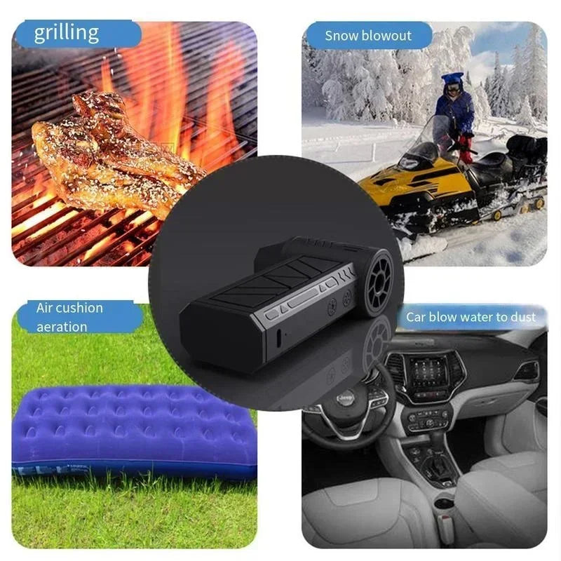 High-Speed Handheld Multi-Function Blower Fan Mini Hair Dryer Balloon Inflator Air Mattress Camping LED Torch Christmas presents - Shoppiline