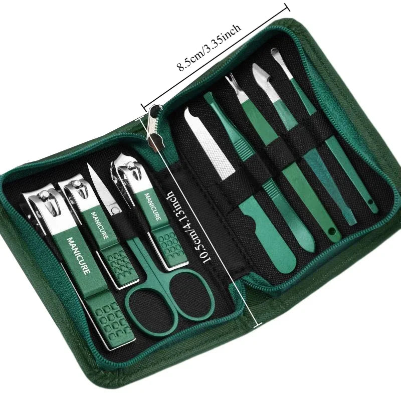6-9tlg. Maniküre-Set mit Lederetui Professionelle Fuß- und Gesichtspflege-Werkzeugsätze Edelstahl-Nagelknipser-Sets Geschenk