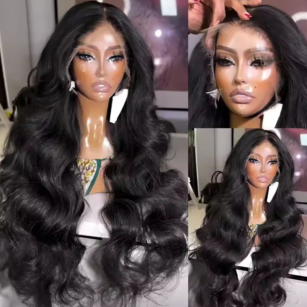 Raw Peruvian Body Wave 250% Density 40 42 inch 13x6 HD Lace Front Human Hair Wigs 13x4 Frontal Wigs Women Glueless Closure Wigs