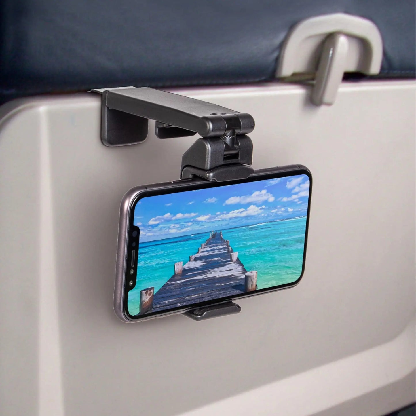 Portable Foldable Airplane Phone Stand Adjustable Rotatable Travel Holder, Multifunctional Flight Train Desk Seat Selfie Support