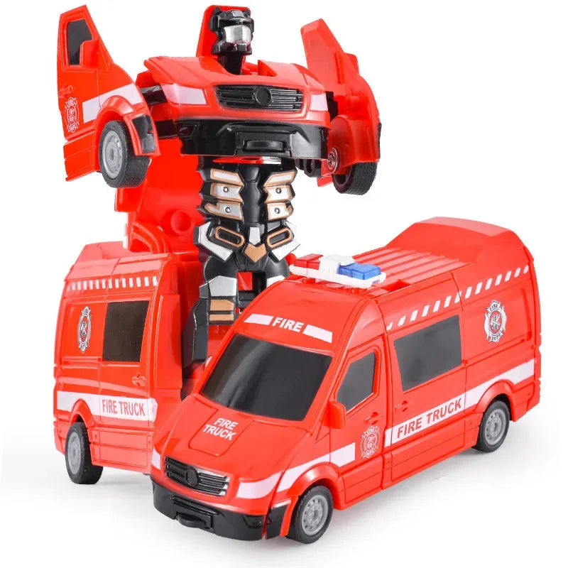 Verformbares Spielzeugauto, Trägheitsaufprall, Ein-Knopf-Verformung, Jungenpuzzle, Kollisionsverformung, Autobot-Roboter