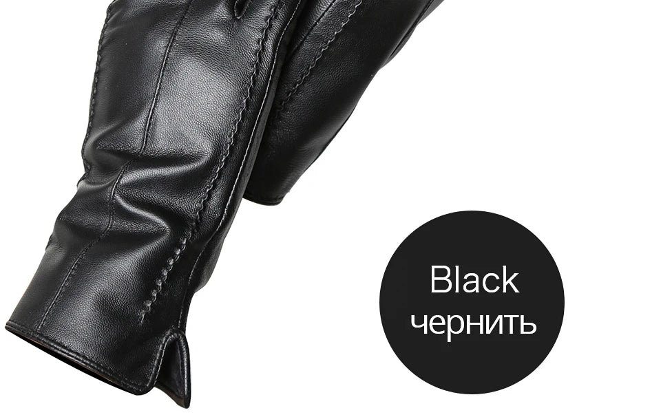 Women's sheepskin gloves winter warm plus velvet short thin touch screen driving color women's leather gloves good quality -2226