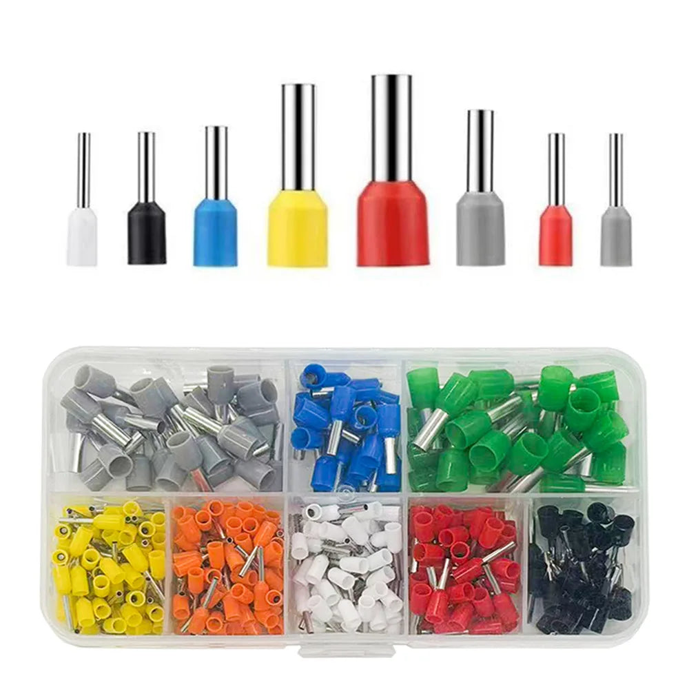 400PCS Box,VE Tubular Crimp Terminals,Wire Insulated Terminator,Block Cord End Connector,Electrical Tube Terminal