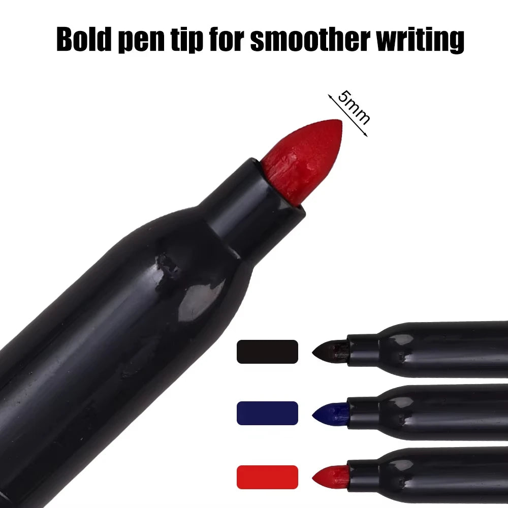 6 Marqueurs permanents pour le dessin Manga Noir Bleu Rouge Encre imperméable Stylos de croquis Fournitures scolaires d'art de papeterie