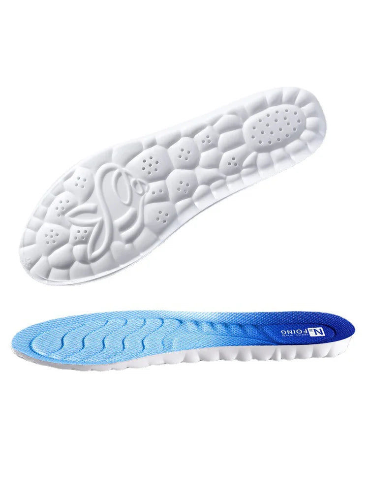 4D Cloud Technology Sports-Einlegesohlen für Schuhe, PU-Sohle, weich, atmungsaktiv, stoßdämpfend, gepolstert, orthopädische Laufsohlen