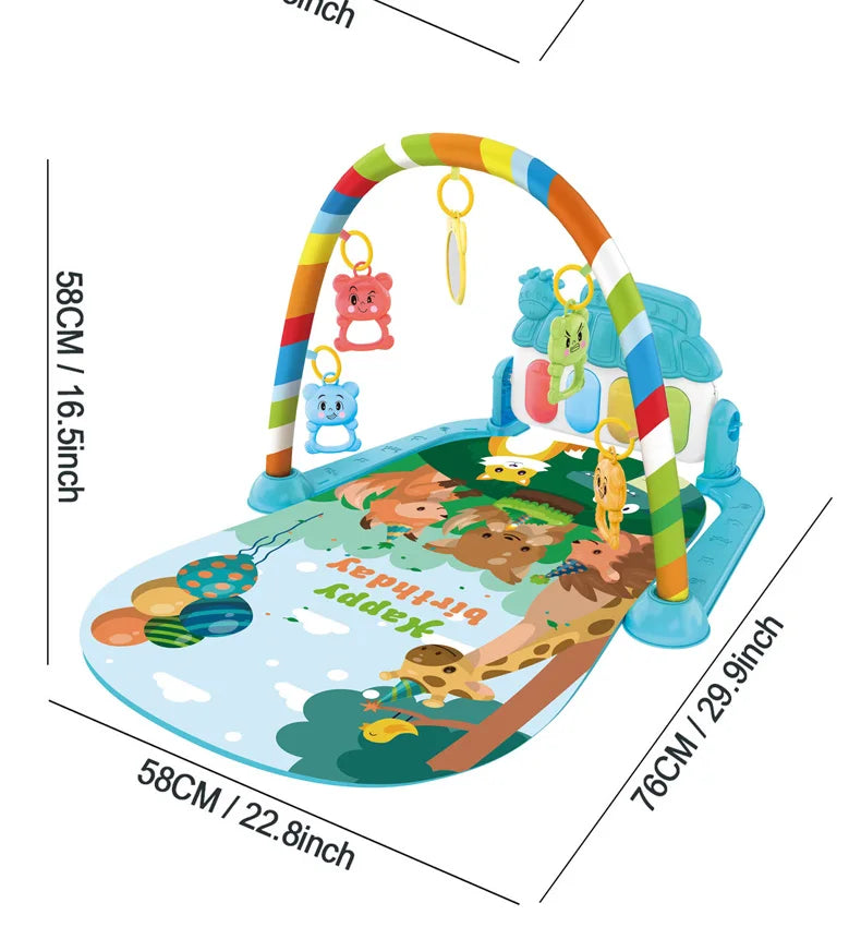 Baby Musik Spieldecke Krabbeldecke Neugeborenen Teppich Pedal Klaviertastatur Baby Fitness Rack Spielmatte Krabbelspielkissen Spielzeug Geschenk