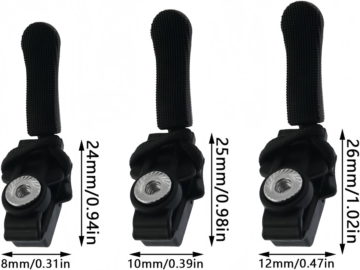 6/3pc Universal Zipper Lock Head Quick Installation Detachable Zipper Head for Jackets Luggage Bags Replacing Slider Lock Repair