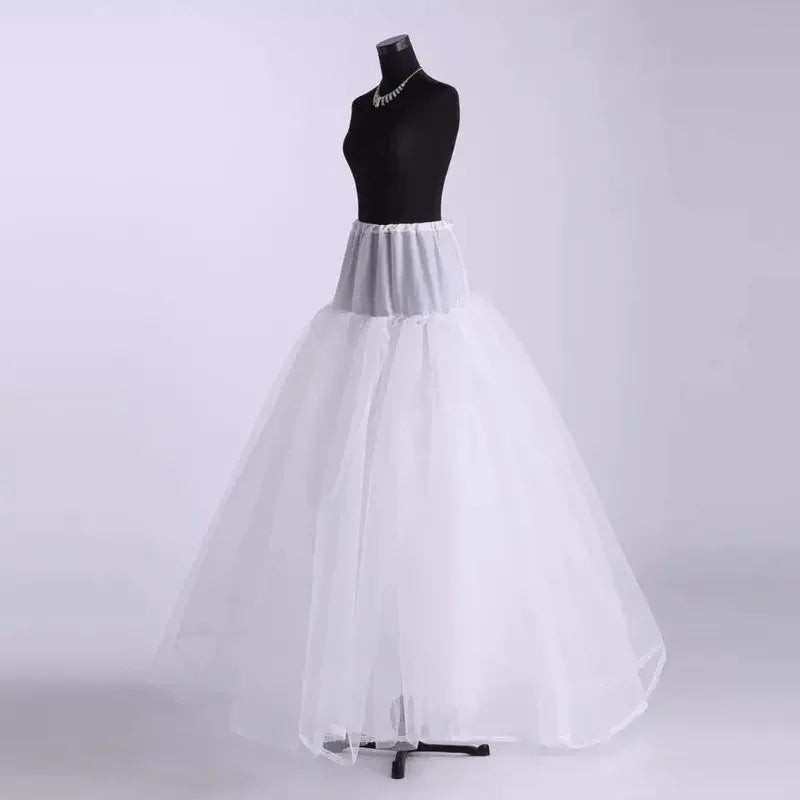 1pc Women's White Satin Underskirt For Bridal Dress, Wedding, Cosplay, A-line Petticoat With Three Steel Hoops