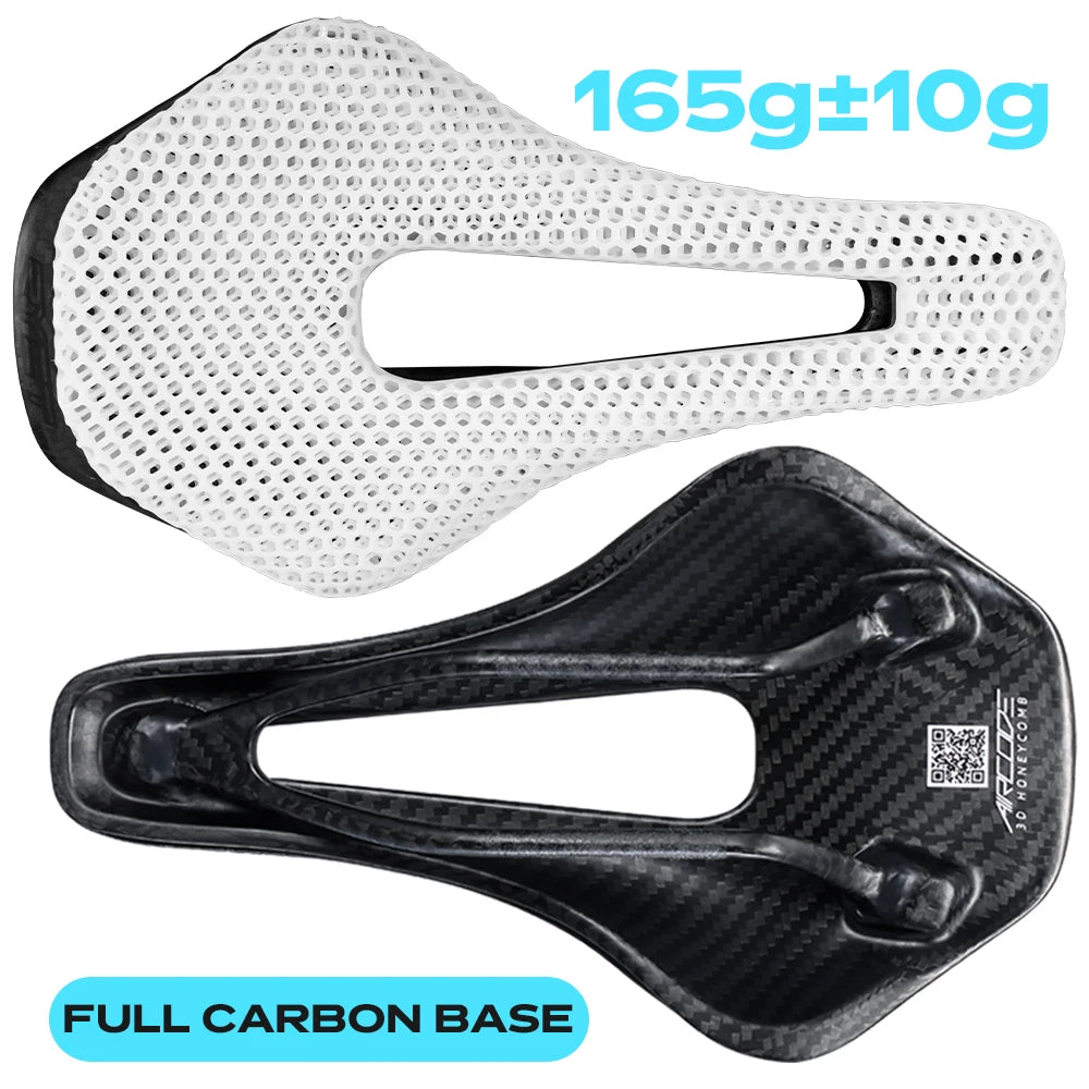 RYET Full Carbon 3D Printed Saddle Ultralight Hollow Comfortable Breathable MTB Road Racing Bike Cycling Seat Bicycle Accessory - Shoppiline