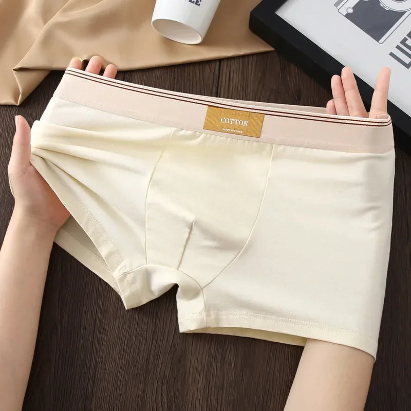 3Pcs Men's Underwear Hombre Panties Boxershorts Comfortable Breathable Cotton Underwear Sexy Underwear Solid Color Boxer Shorts