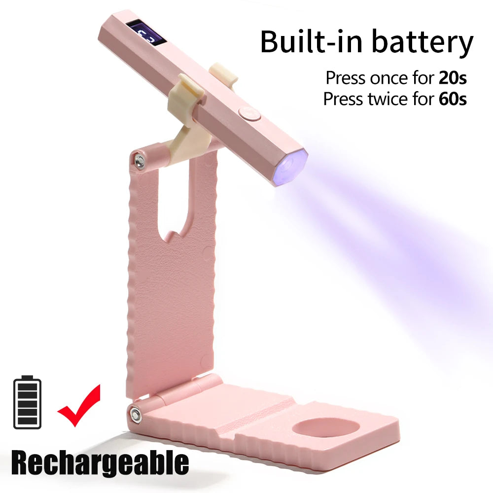 Timing Display Nail Lamp Portable Handheld Mini Family Quick Dry Flashlight Pen Chargeable Nail Dryer Machine Uv Led Nail Lamp