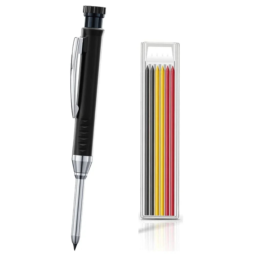 Woodworking Mechanical Pencil Set, Deep Hole Marking and Drawing, 2.8mm Reliable and Durable Lead, for Carpenters Engineering