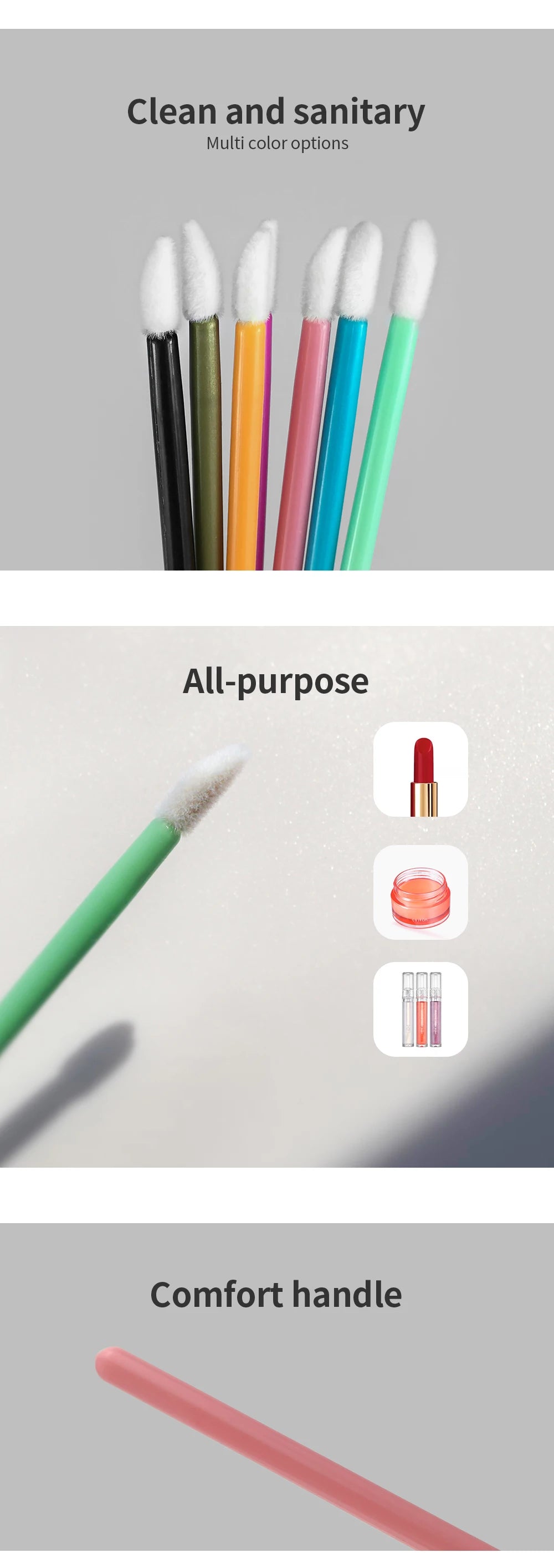 50 Pcs Disposable Cosmetic Lip Brush Makeup Lipstick Mascara Wands Applicators Eyelash Cleaner Lip Gloss Make Up Brushes Tools