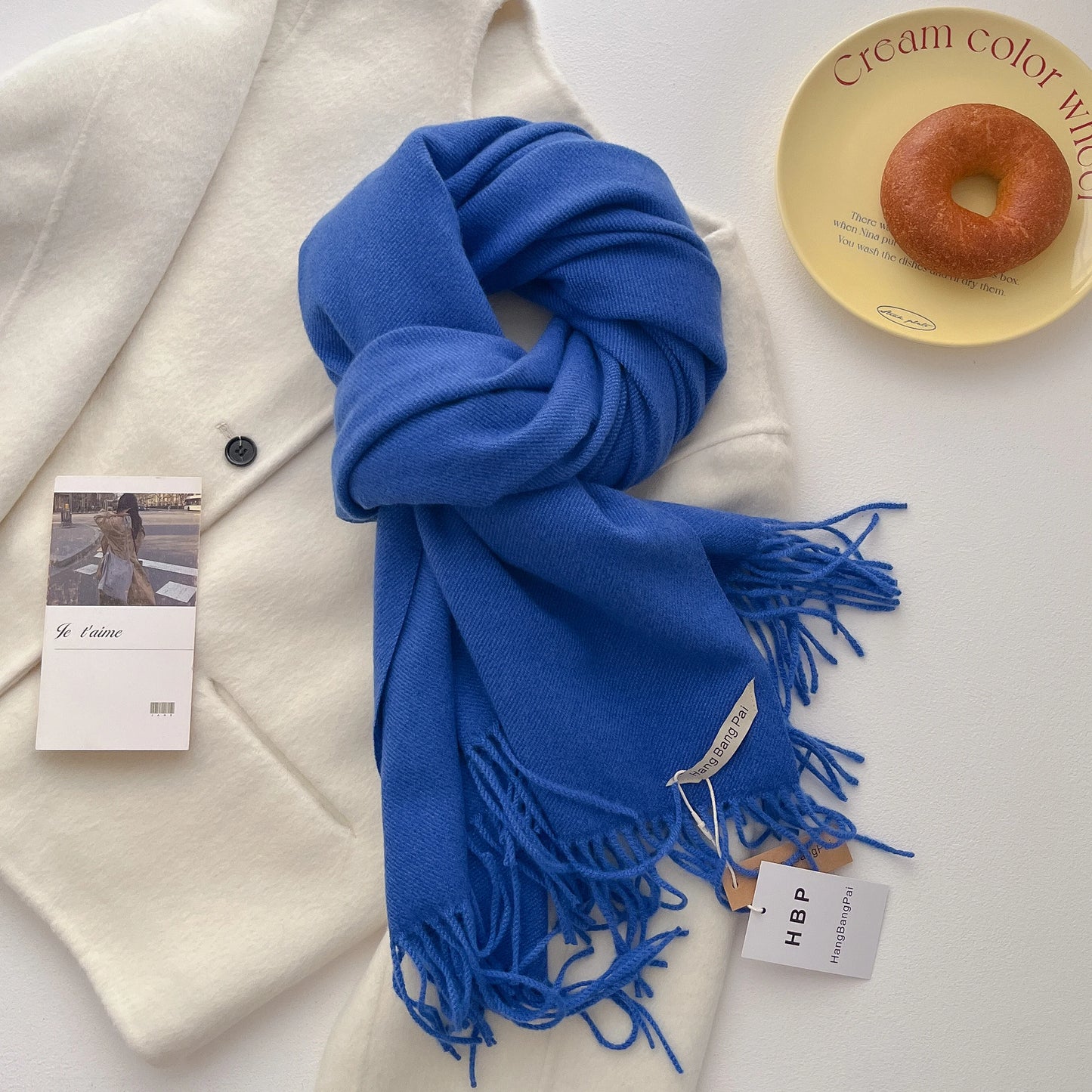 2025 New Winter Wool Scarf For Women Long Warm Cashmere Scarves Hijab Solid Lady Shawl Wrap Female Pashmina Bandana Head Scarfs
