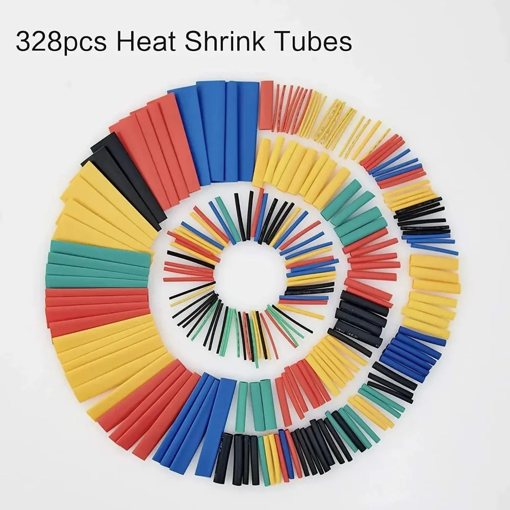 580PCS 2: 1 Cable Shrink Tube Kit Heat Assorted Pack Thermoretractile Insulation Sleeving Cable Wire Shrink Wrapping for DIY