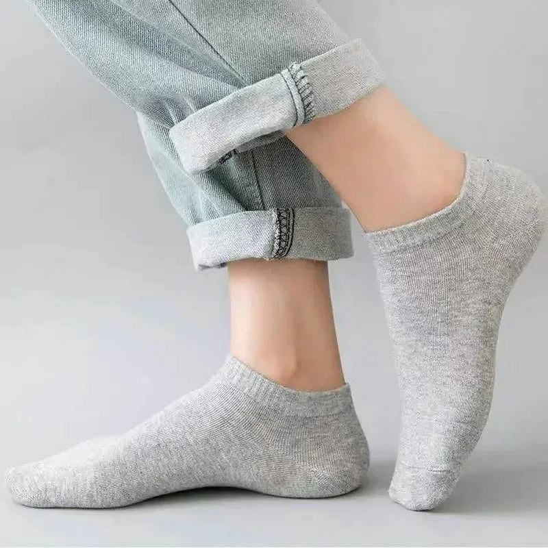 5/10 Pairs Unisex Ankle Socks Solid Color Black White Gray Cotton Deodorant Breathable Running Sports Socks New Spring Summer