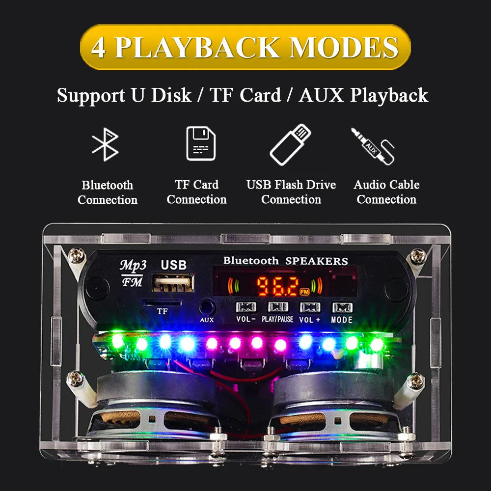 DIY BT Speaker Kit with FM Radio 87.5-108MHZ DIY Soldering Project Practice Solder Assembly U Disk TF Electronic Kit - Shoppiline