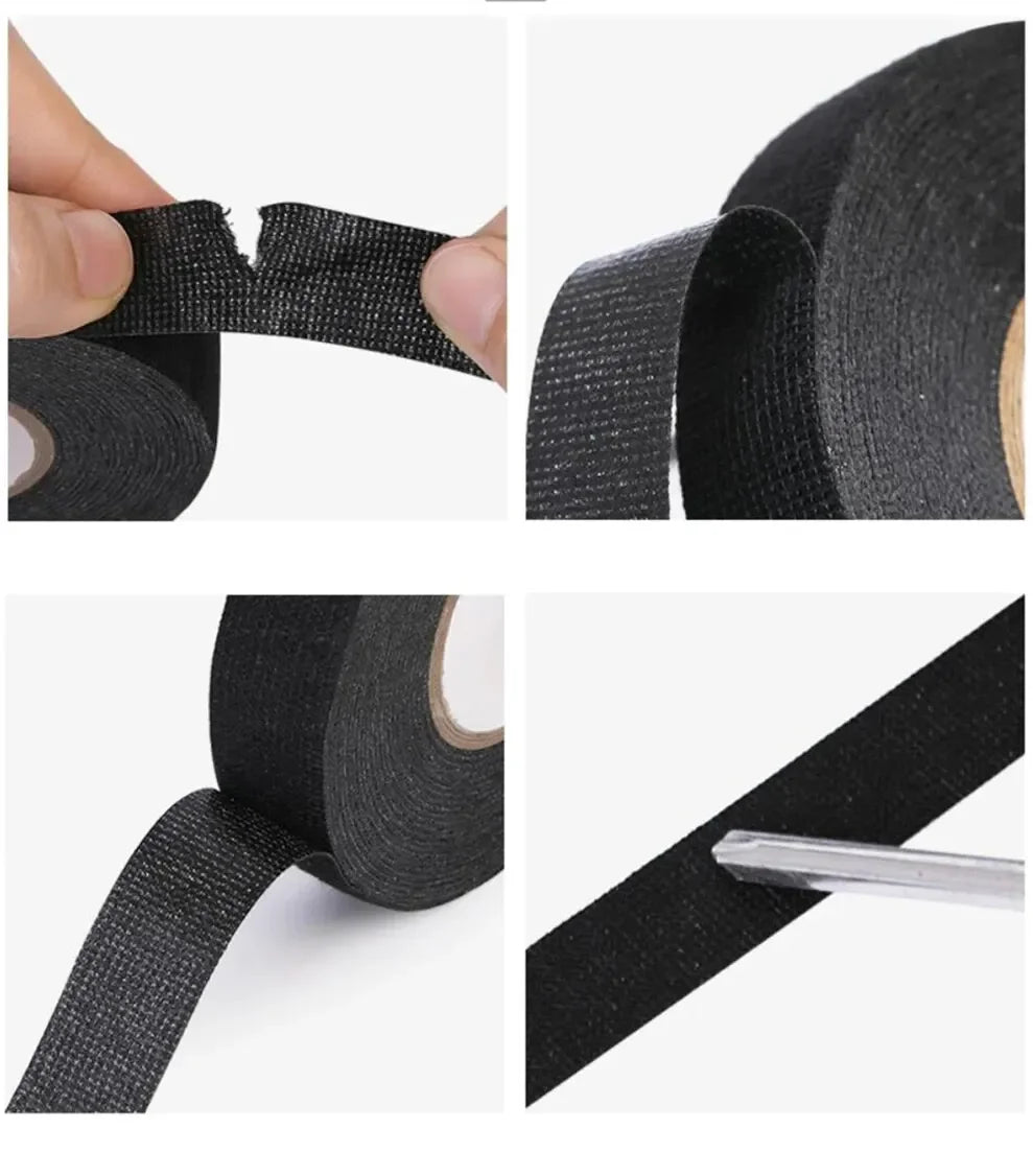 15 Meter Heat-resistant Flame Retardant Tape Coroplast Adhesive Cloth Tape For Car Cable Harness Wiring Loom Protection - Shoppiline