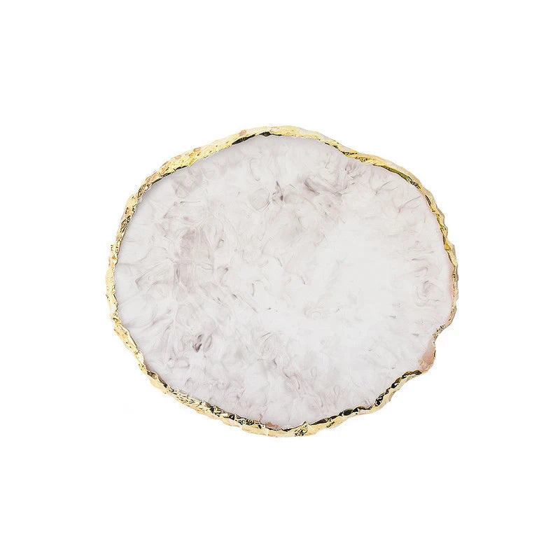 Round Resin Onyx Stone Nail Palette Nail Art Display Stand Gel Polish Tray Mixed Painting Pigment Tray Nail Art Display Stand