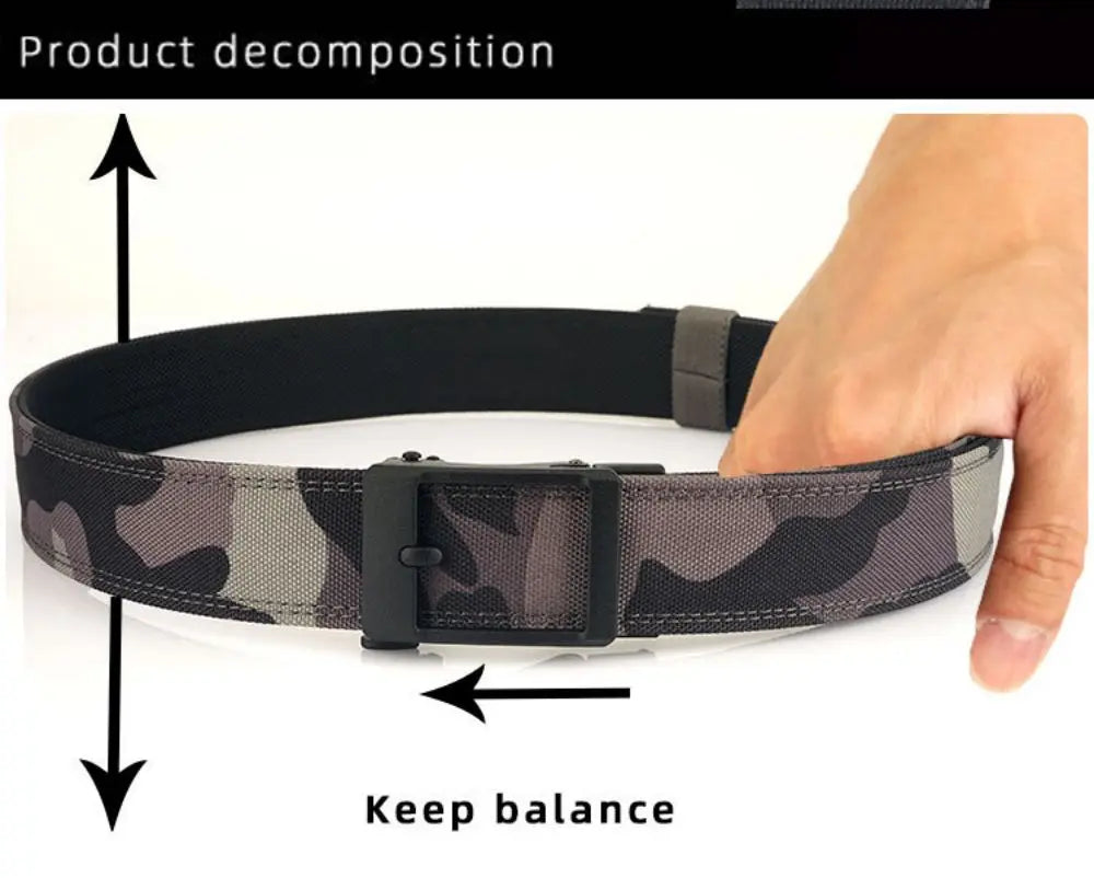 1pc Men's Belt Outdoor Multi Function Alloy Buckle Tactical Belt Canvas For Nylon Belt Training Quick Hanging Belts Neutral Belt