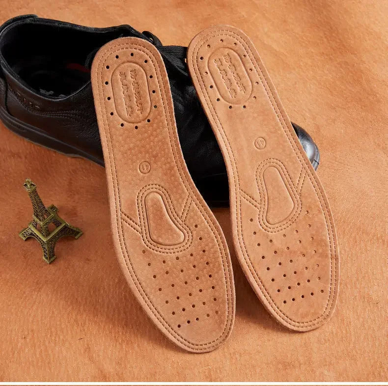 1 Pair Cowhide Insoles For Shoes Men Comfortable Deodorant Casual leather Insole Feet Quality Genuine Leather Flats Shoe Sole