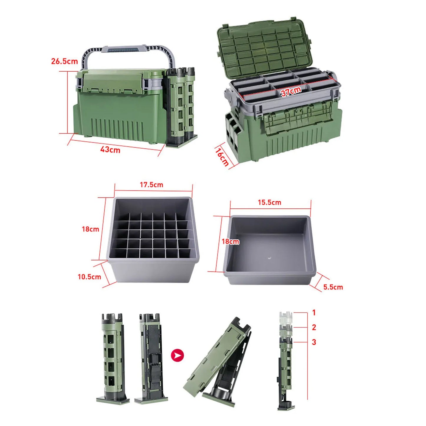 Large Fishing Tackle Box Multifunction Capacity Stand Rod Holder Cup Holder High Quality Plastic Egi Box Fishing Box - Shoppiline
