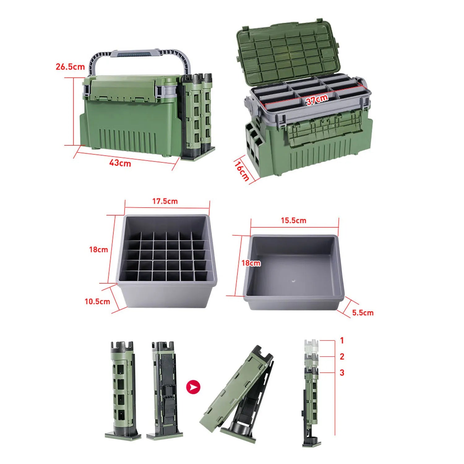 Large Fishing Tackle Box Multifunction Capacity Stand Rod Holder Cup Holder High Quality Plastic Egi Box Fishing Box - Shoppiline