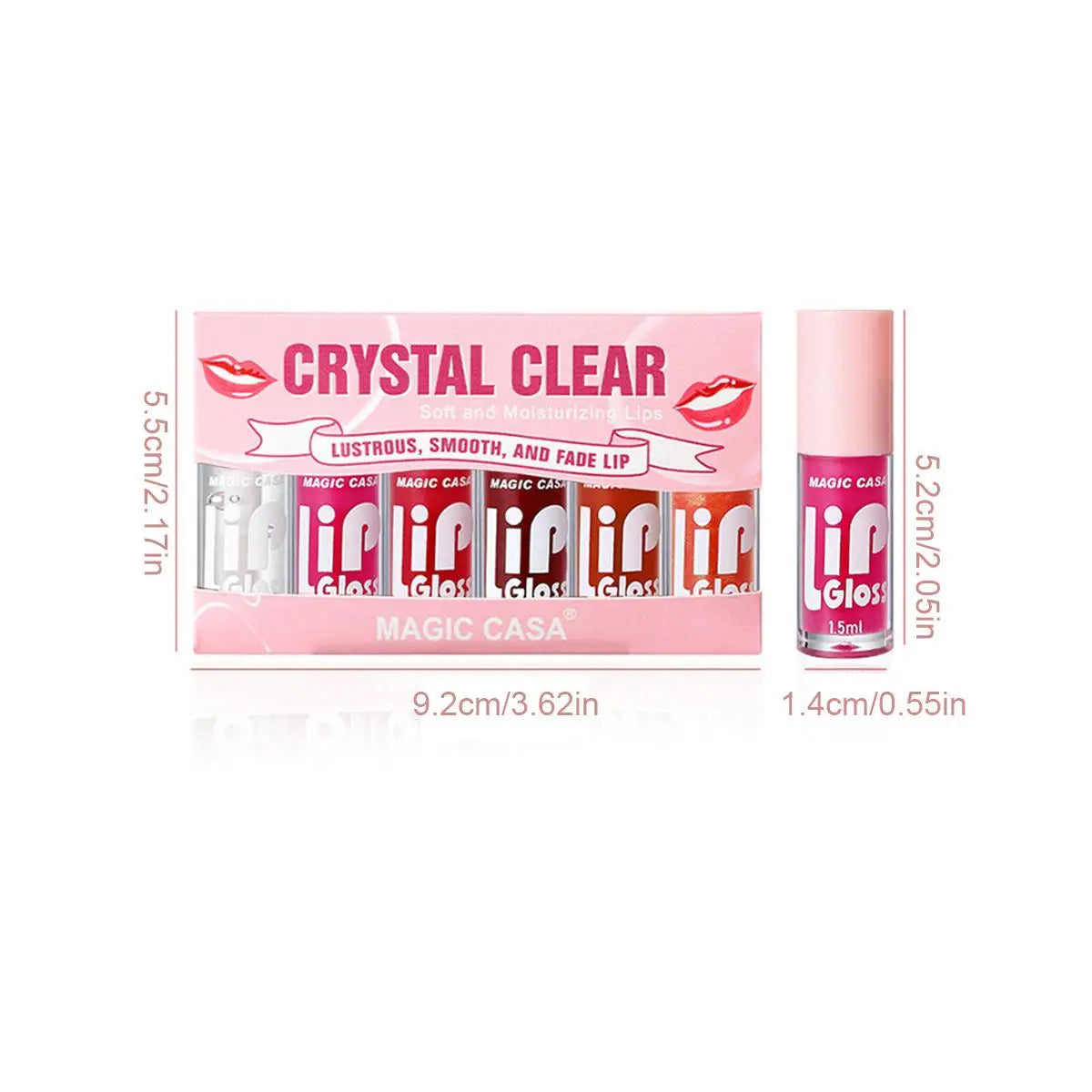 6pcs/set Small bottle Hydrating Jelly Lip Oil long-lasting Moisturizing  smooth shimmering Lip Hydrating Liquid