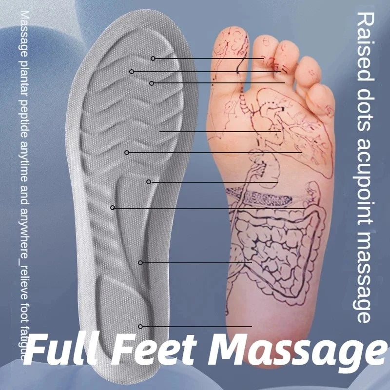 Latex Sport Insoles Soft High Elasticity Shoe Pads Orthotic Breathable Deodorant Shock Absorption Arch Support Insole New