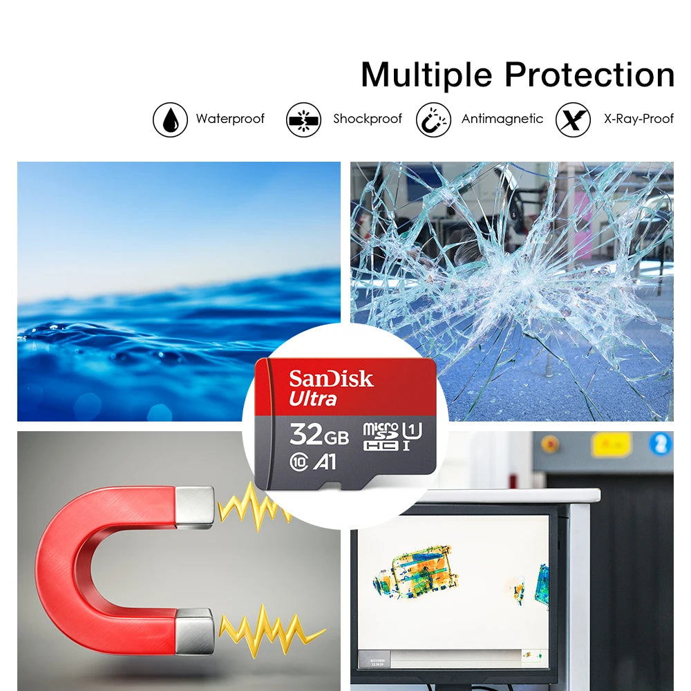 Micro SD Memory Card TF/SDCard 32GB 64GB 256GB 512GB 120M/S Class10 UHS-1 Flash Ultra 128GB Camera/Phone For Card Reader/Adapter